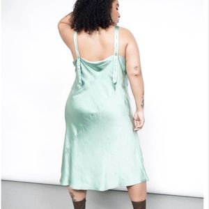 Sage Wild Fang Slip Dress